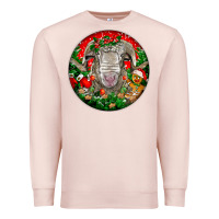 Pale Pink christmas rambouillet sheep Premium Sweatshirt - LillyAllenDesigns