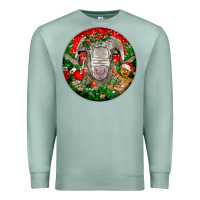 Seafoam christmas rambouillet sheep Premium Sweatshirt - LillyAllenDesigns