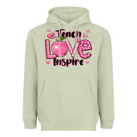 Matcha teach love inspire teacher valentines day Heavyweight Hoodie - LillyAllenDesigns
