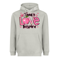 Teach Love Inspire Teacher Valentines Day Heavyweight Hoodie | Teevron