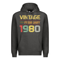 Charcoal Heather Born in 1980 Vintage February Premium Hoodie - Bettercallsaul