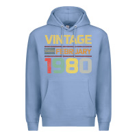 Colony Blue Born in 1980 Vintage February Premium Hoodie - Bettercallsaul