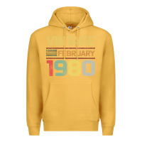 Mustard Born in 1980 Vintage February Premium Hoodie - Bettercallsaul