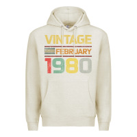 Oatmeal Heather Born in 1980 Vintage February Premium Hoodie - Bettercallsaul