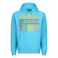 Ocean Blue Born in 1980 Vintage February Premium Hoodie - Bettercallsaul