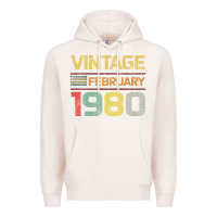 Pale Pink Born in 1980 Vintage February Premium Hoodie - Bettercallsaul