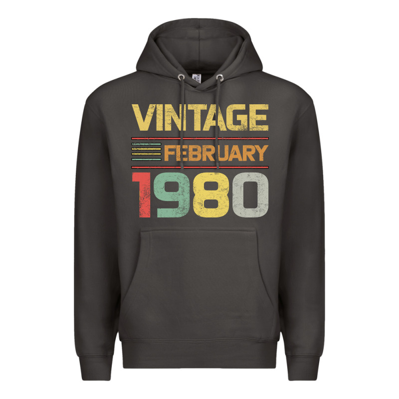 Born In 1980 Vintage February Premium Hoodie by Bettercallsaul | Teevron
