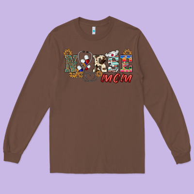 Western Nurse Mom Long Sleeve Tee Designed By Barkaloodesign