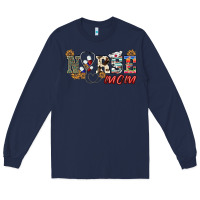 Navy western nurse mom Long Sleeve Tee - BarkalooDesign
