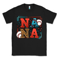 Black Baseball nana leopard frame Classic Tee - LillyAllenDesigns