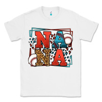 White Baseball nana leopard frame Classic Tee - LillyAllenDesigns