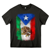 Asphalt mexico and puerto rico flag Heavy Core Tee - Zillion Design Studio