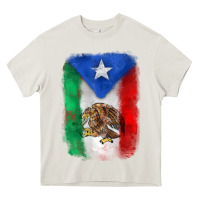 Cream mexico and puerto rico flag Heavy Core Tee - Zillion Design Studio