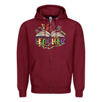 Burgundy teacher mardi gras Zipper Hoodie - MaliasSmallBusiness