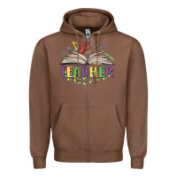 Chestnut teacher mardi gras Zipper Hoodie - MaliasSmallBusiness