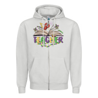 Dove Grey teacher mardi gras Zipper Hoodie - MaliasSmallBusiness