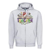 Heather Grey teacher mardi gras Zipper Hoodie - MaliasSmallBusiness