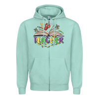 Seafoam teacher mardi gras Zipper Hoodie - MaliasSmallBusiness