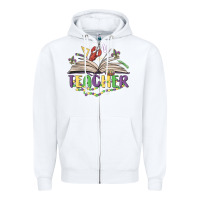 White teacher mardi gras Zipper Hoodie - MaliasSmallBusiness