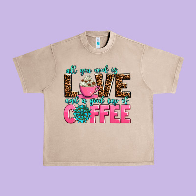 All You Need Is Love And A Good Cup Of Coffee Urban Heavy Tee Designed By Adodesignshop