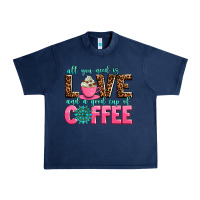 Navy all you need is love and a good cup of coffee Urban Heavy Tee - AdoDesignShop