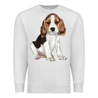 Oatmeal Heather beagle puppy Premium Sweatshirt - LillyAllenDesigns