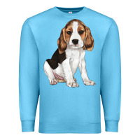 Ocean Blue beagle puppy Premium Sweatshirt - LillyAllenDesigns