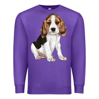 Purple beagle puppy Premium Sweatshirt - LillyAllenDesigns