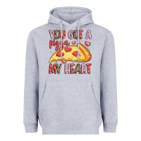 Heather Grey you got a pizza my heart Heavyweight Hoodie - LillyAllenDesigns