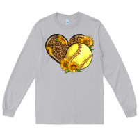 Moon Dust Softball Heart With Sunflowers Long Sleeve Tee - LillyAllenDesigns