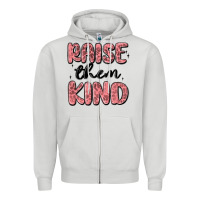 Dove Grey raise them kind Zipper Hoodie - MaliasSmallBusiness