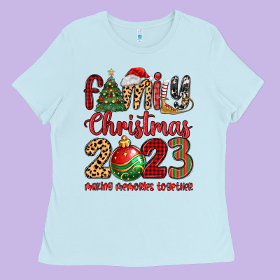 Ladies Tee family christmas 2023 making memories together