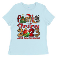 Baby Blue family christmas 2023 making memories together Ladies Tee - MaliasSmallBusiness