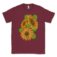 Burgundy sunflowers Classic Tee - Artiststas
