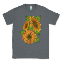Charcoal Heather sunflowers Classic Tee - Artiststas
