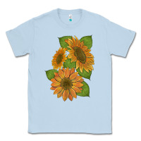 Dusty Blue sunflowers Classic Tee - Artiststas