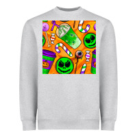 Heather Grey halloween snacks seamless pattern Heavyweight Sweatshirt - BundleAndBundleShop