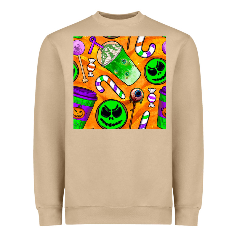 Halloween Snacks Seamless Pattern Heavyweight Sweatshirt by BundleAndBundleShop | Teevron