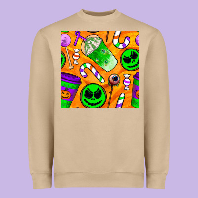 Halloween Snacks Seamless Pattern Heavyweight Sweatshirt Designed By Bundleandbundleshop