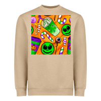 Mushroom halloween snacks seamless pattern Heavyweight Sweatshirt - BundleAndBundleShop