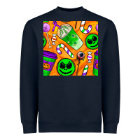 Navy halloween snacks seamless pattern Heavyweight Sweatshirt - BundleAndBundleShop