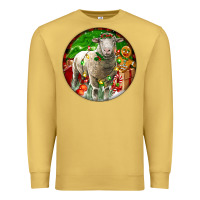 Antique Gold christmas dorset sheep Premium Sweatshirt - LillyAllenDesigns