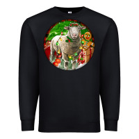 Black christmas dorset sheep Premium Sweatshirt - LillyAllenDesigns