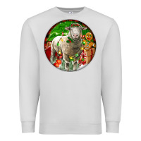 Dove Grey christmas dorset sheep Premium Sweatshirt - LillyAllenDesigns