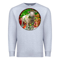 Heather Grey christmas dorset sheep Premium Sweatshirt - LillyAllenDesigns