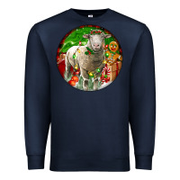 Navy christmas dorset sheep Premium Sweatshirt - LillyAllenDesigns