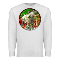 Oatmeal Heather christmas dorset sheep Premium Sweatshirt - LillyAllenDesigns
