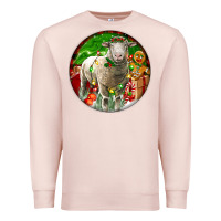 Pale Pink christmas dorset sheep Premium Sweatshirt - LillyAllenDesigns