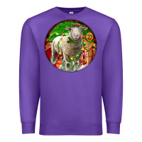 Purple christmas dorset sheep Premium Sweatshirt - LillyAllenDesigns