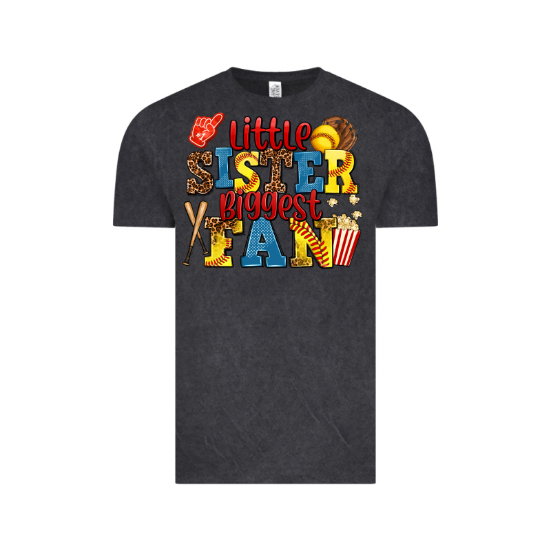 Little Sister Biggest Fan Softball Vintage Tee by AdoDesignShop | Teevron
